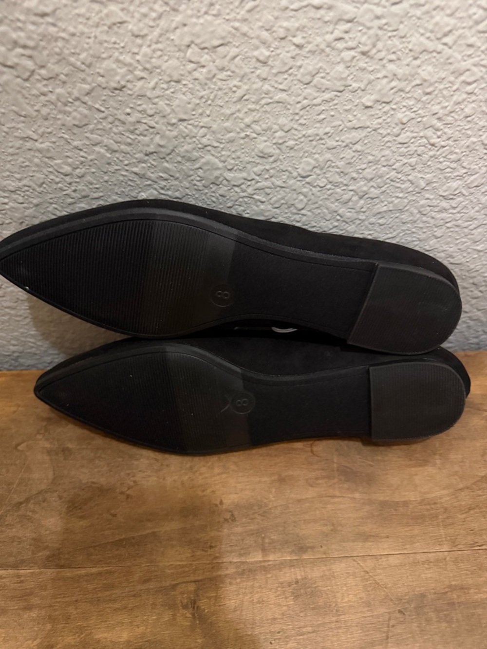 A New Day Pointed Toe Black Suede Women's Flats size 8 - Picture 7 of 9